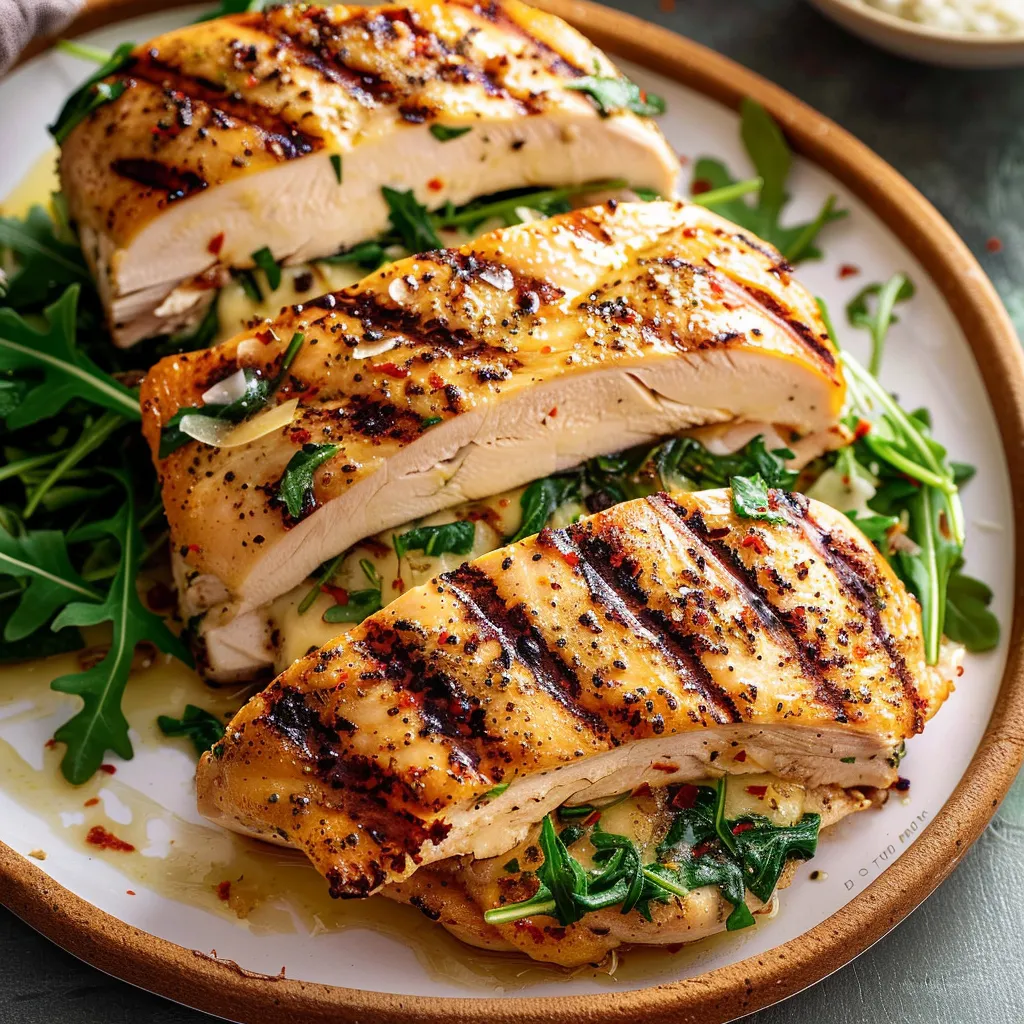 Blanc de poulet garni roquette et parmesan, un délice tout simple