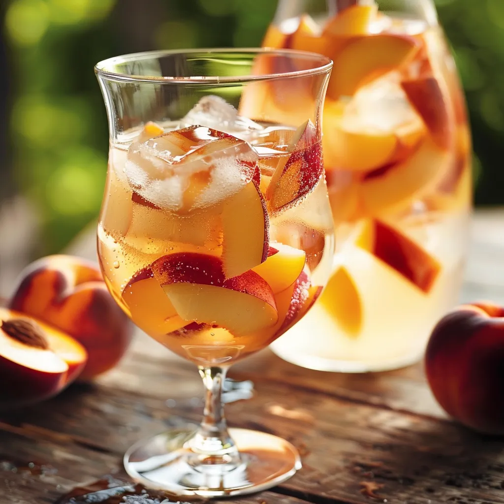 Sangria blanche aux pêches bien fraîche