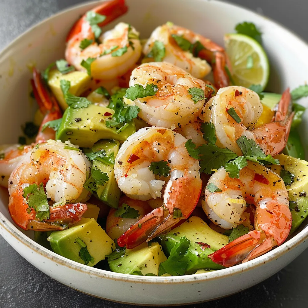 Salade fraîcheur avocat crevettes