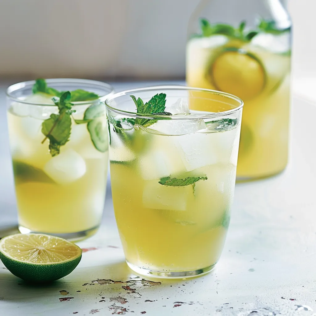 Boisson au coco et menthe