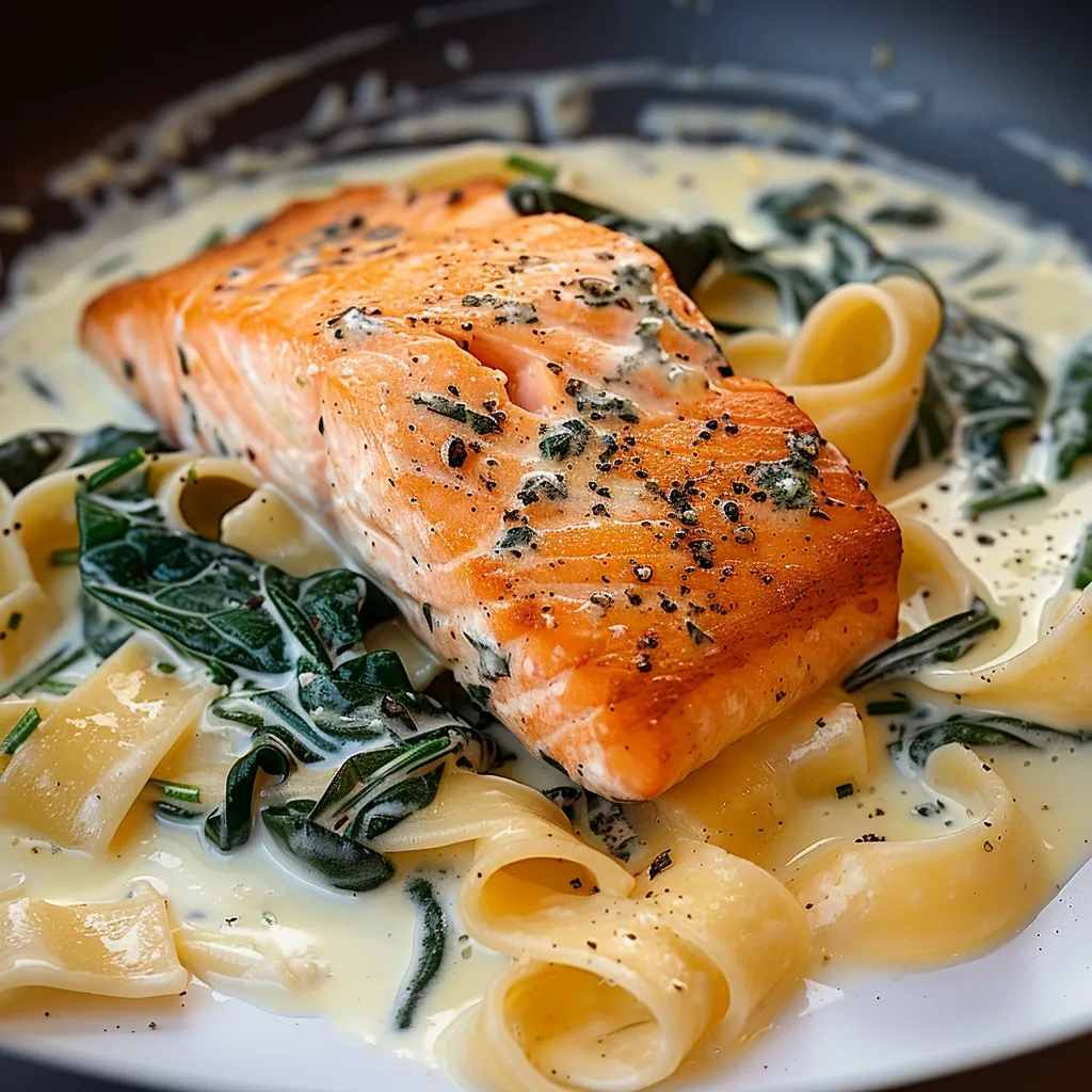 Saumon nappé d'une sauce épicée et onctueuse