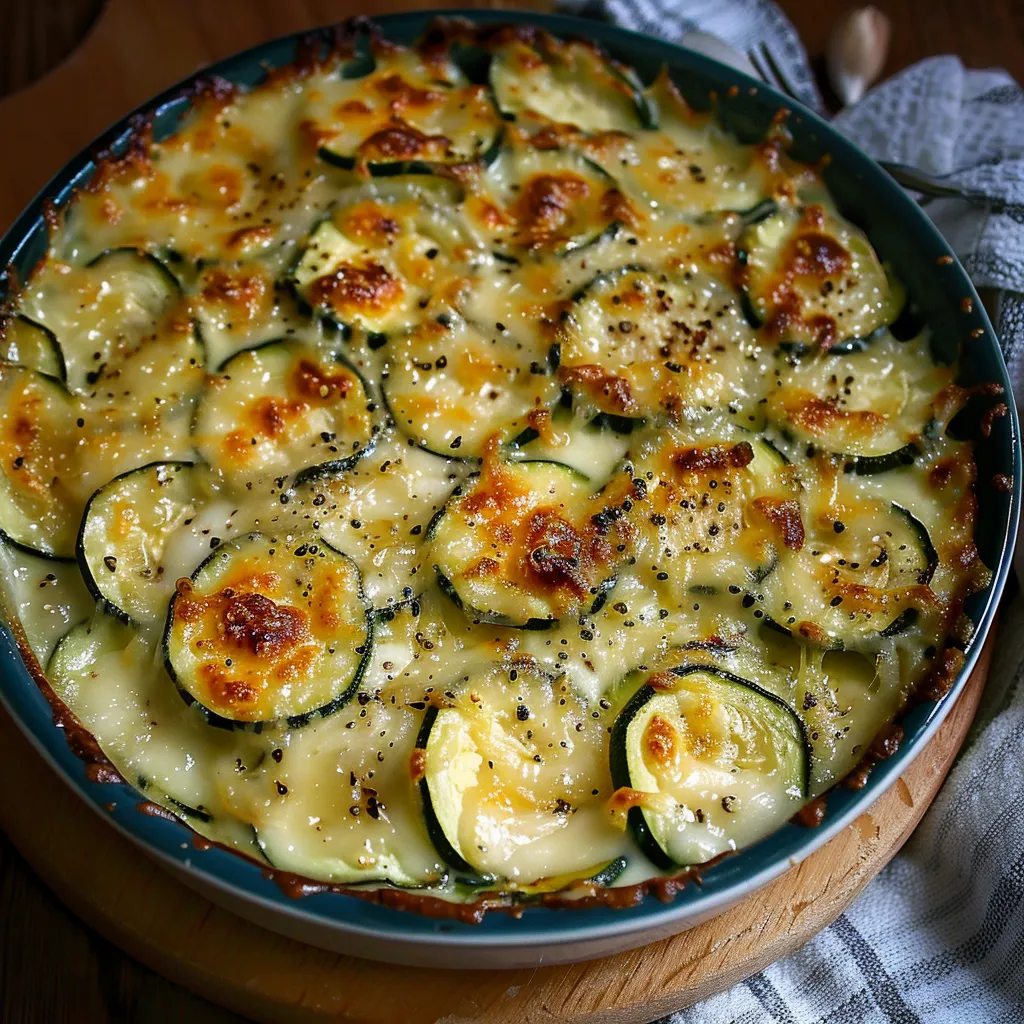 Gratin gourmand aux courgettes et Bleu d'Auvergne