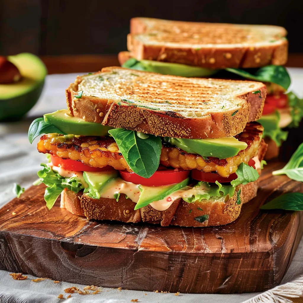 Sandwichs maison au tempeh végétariens