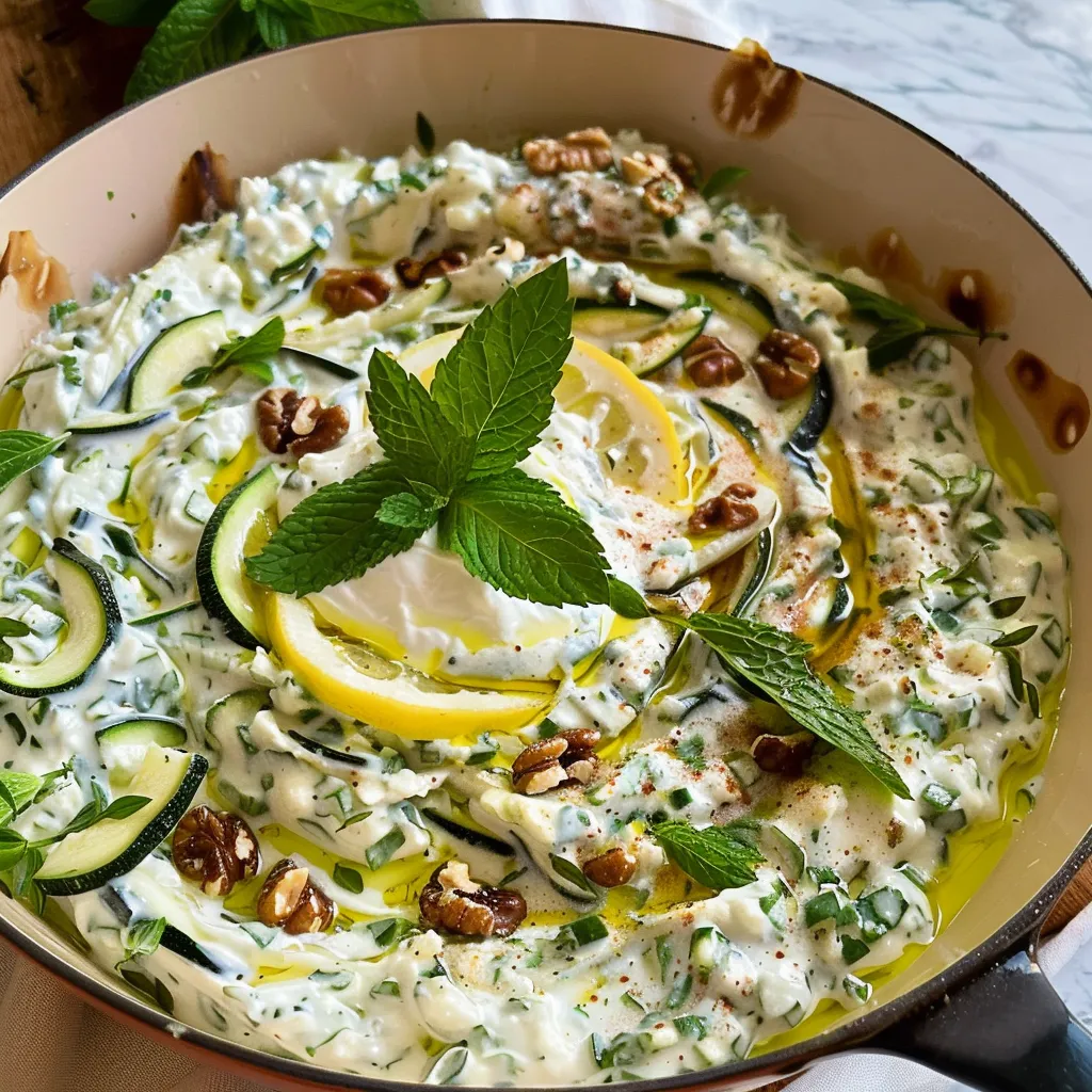 Yaourt et courgettes