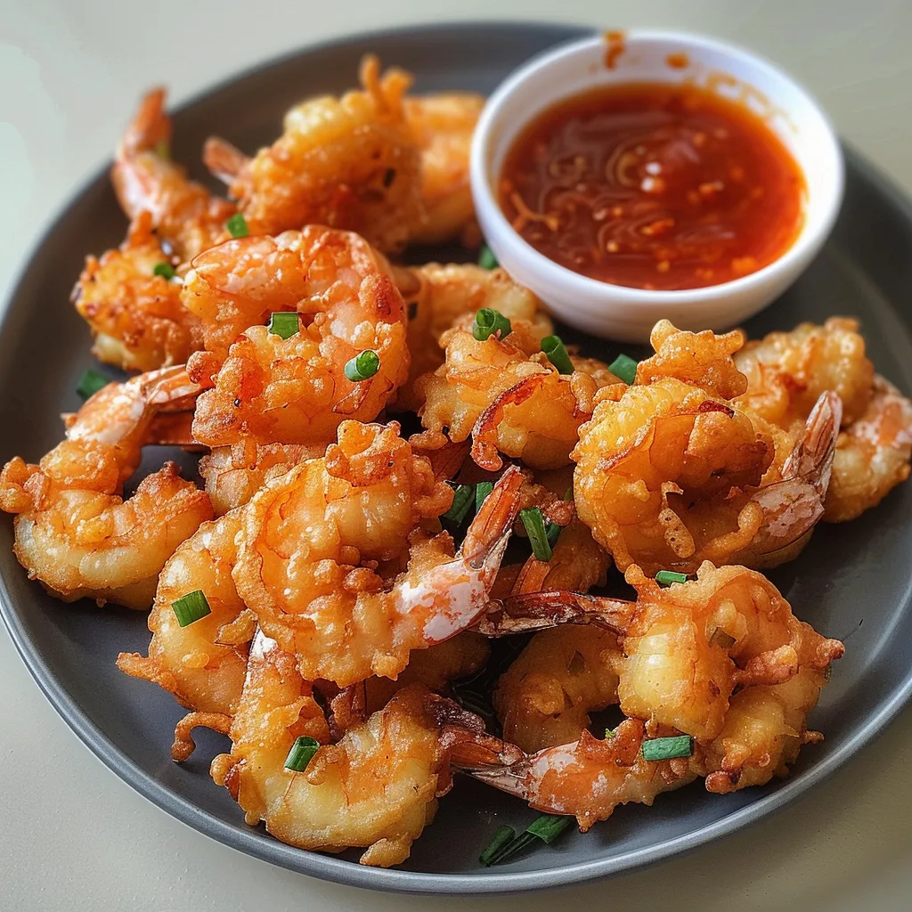 Des beignets de crevettes dorés et appétissants