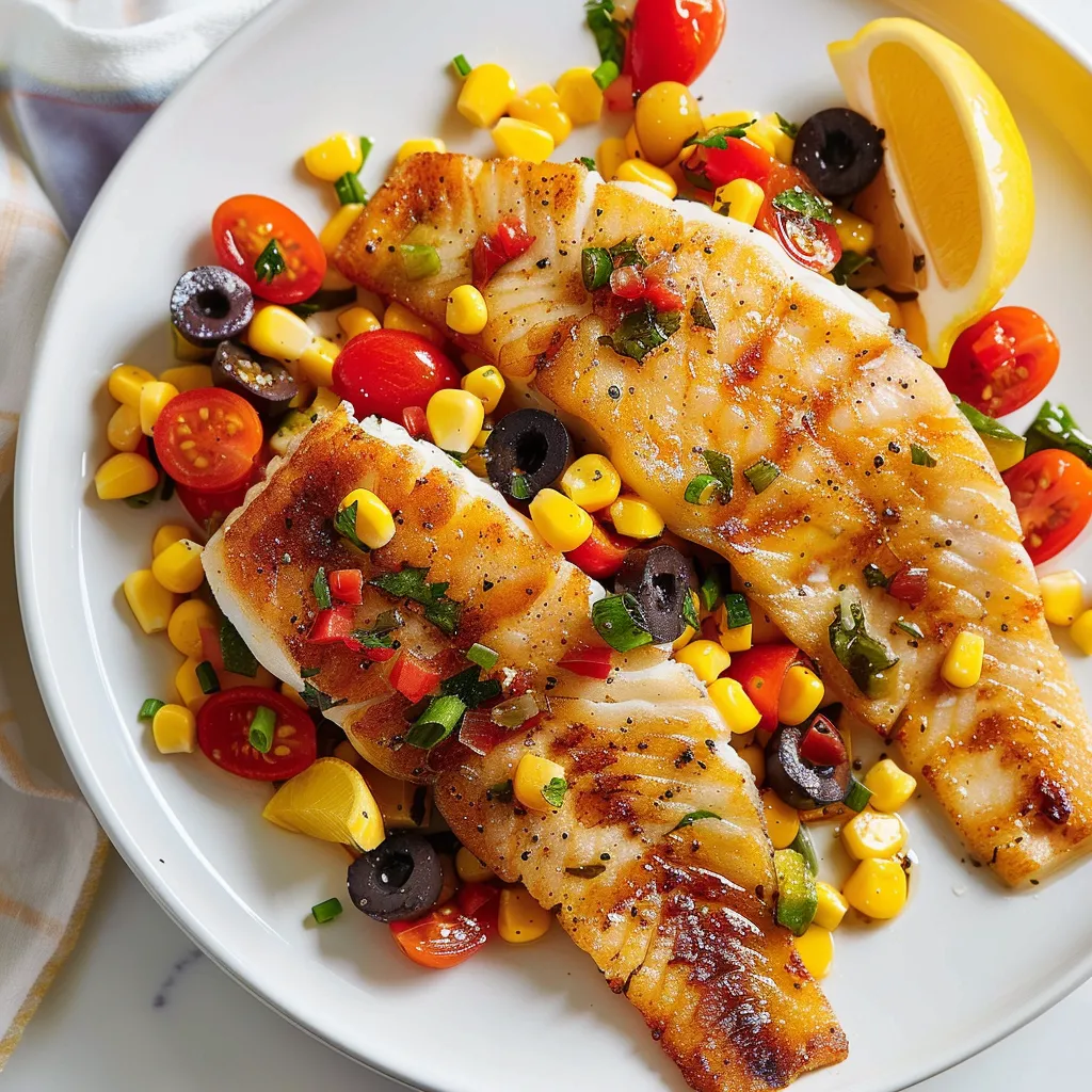 Poisson salade maïs délicieuse