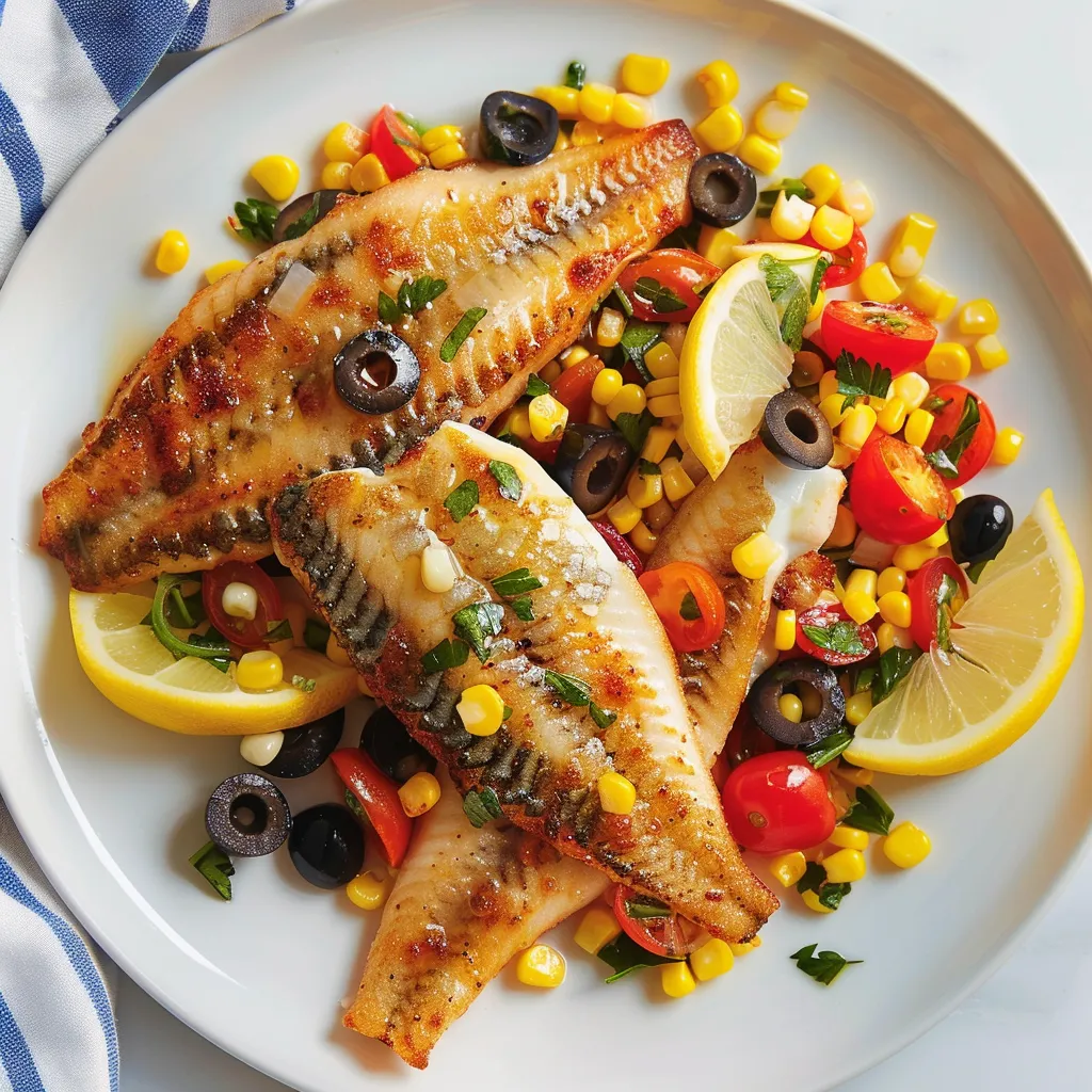Tilapia doré avec sa salade estivale