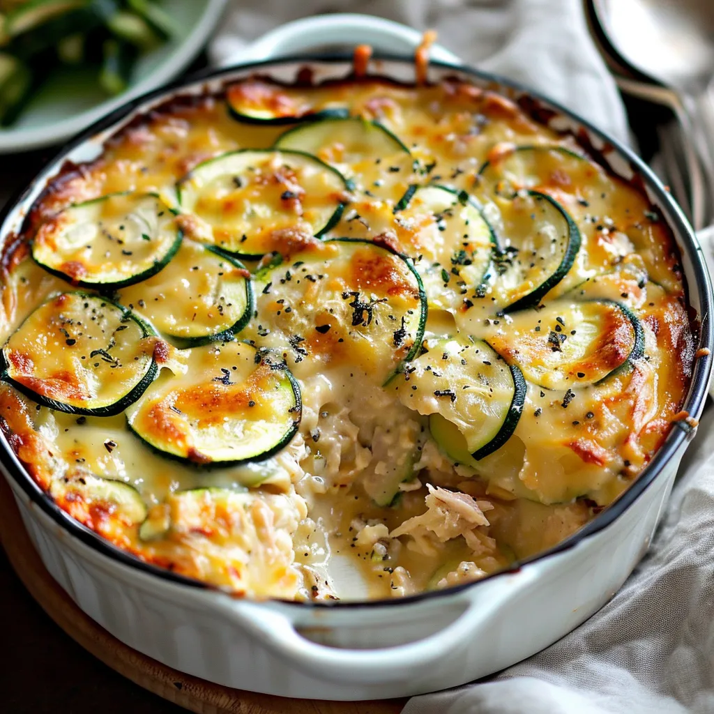 Gratin de courgettes et thon
