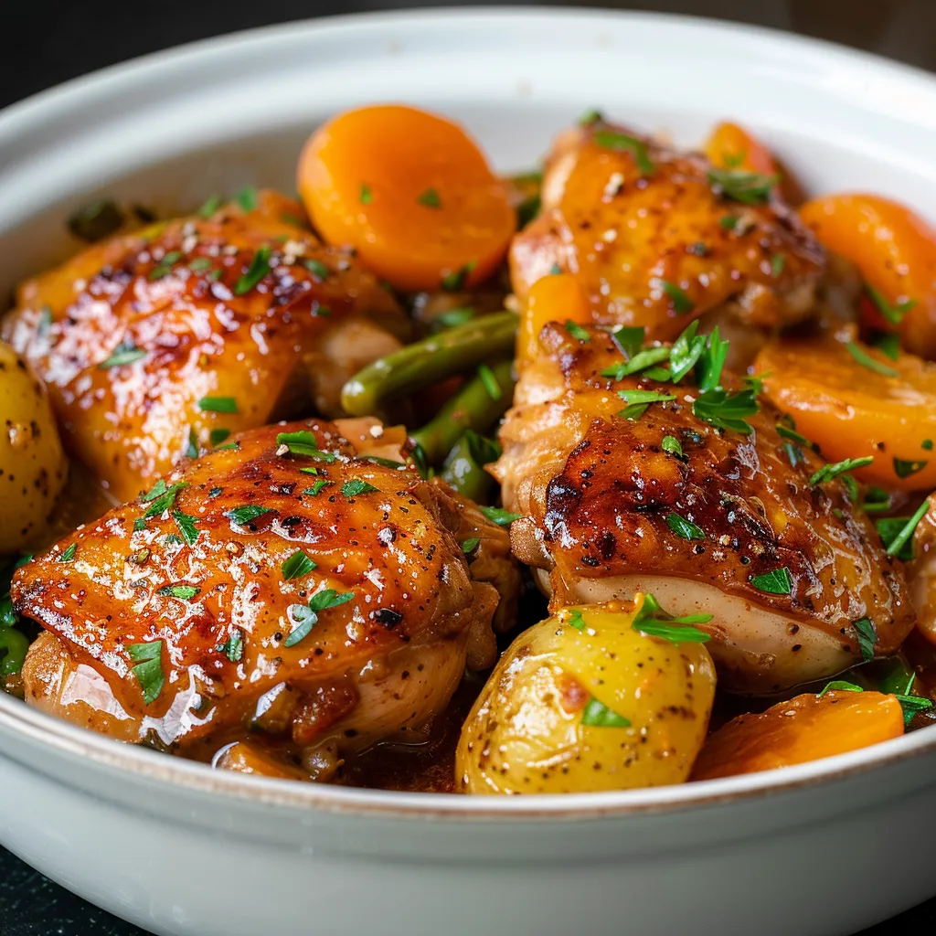Mijoté de poulet aux abricots avec notes de gingembre
