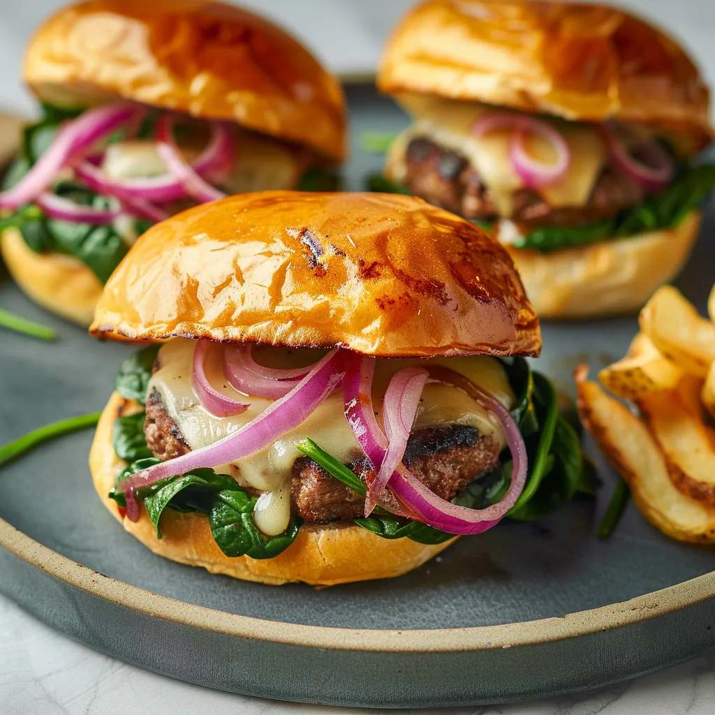 Burgers croustillants aux épinards