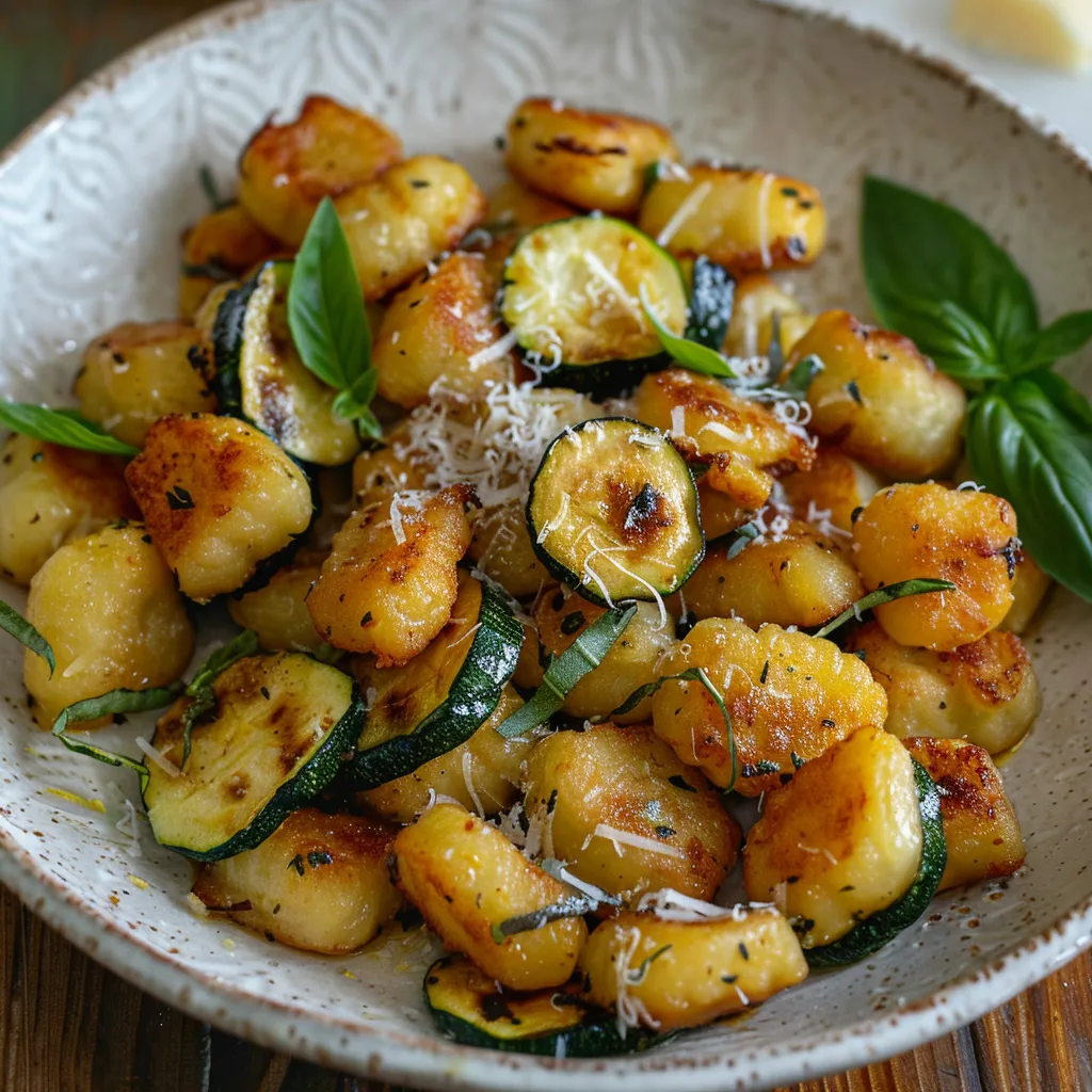 Gnocchis courgettes sauté parmesan