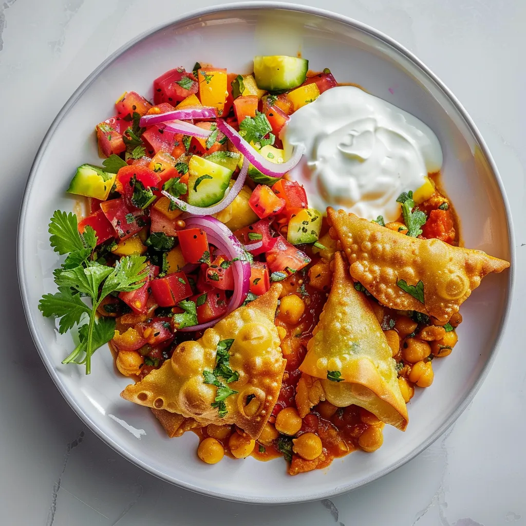 Pois chiches et samosas savoureux