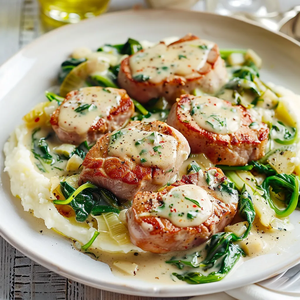 Porc tendre poireaux sauce