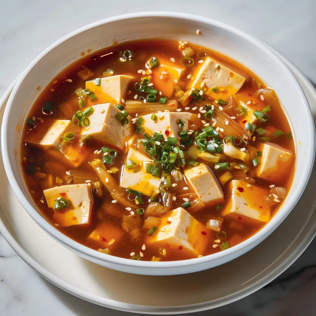 Soupe aigre-piquante au tofu autocuiseur
