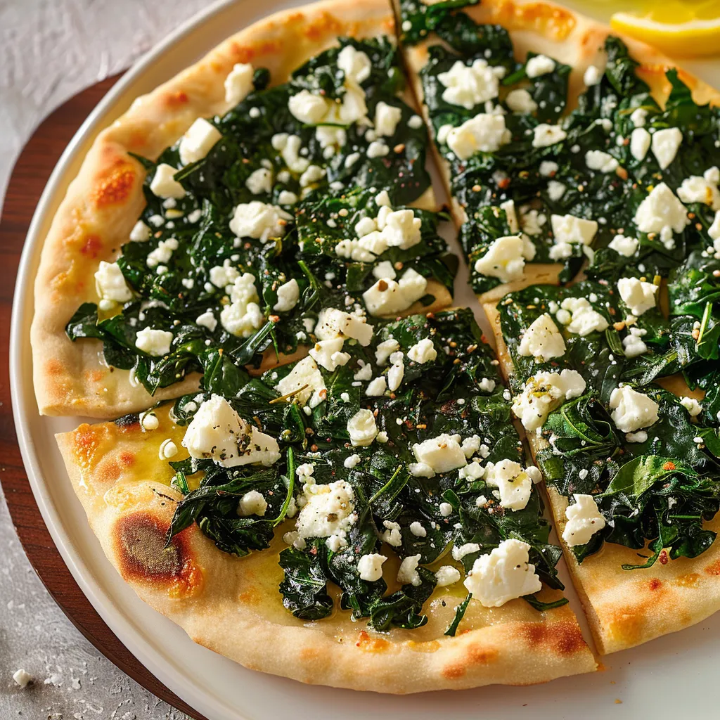 Préparez une délicieuse pizza aux épinards et feta