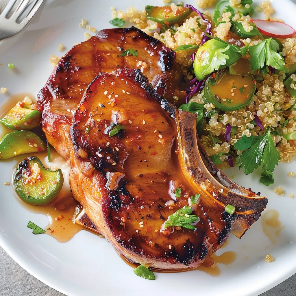 Côtelettes de porc au sirop d'érable et sauce soya
