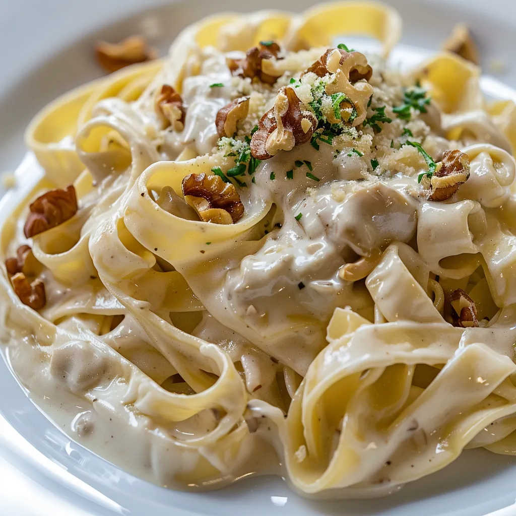 Tagliatelles veloutée avec noix Grenoble