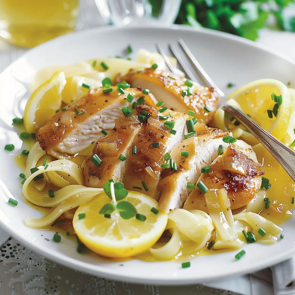 Poulet citron tendre et oignons
