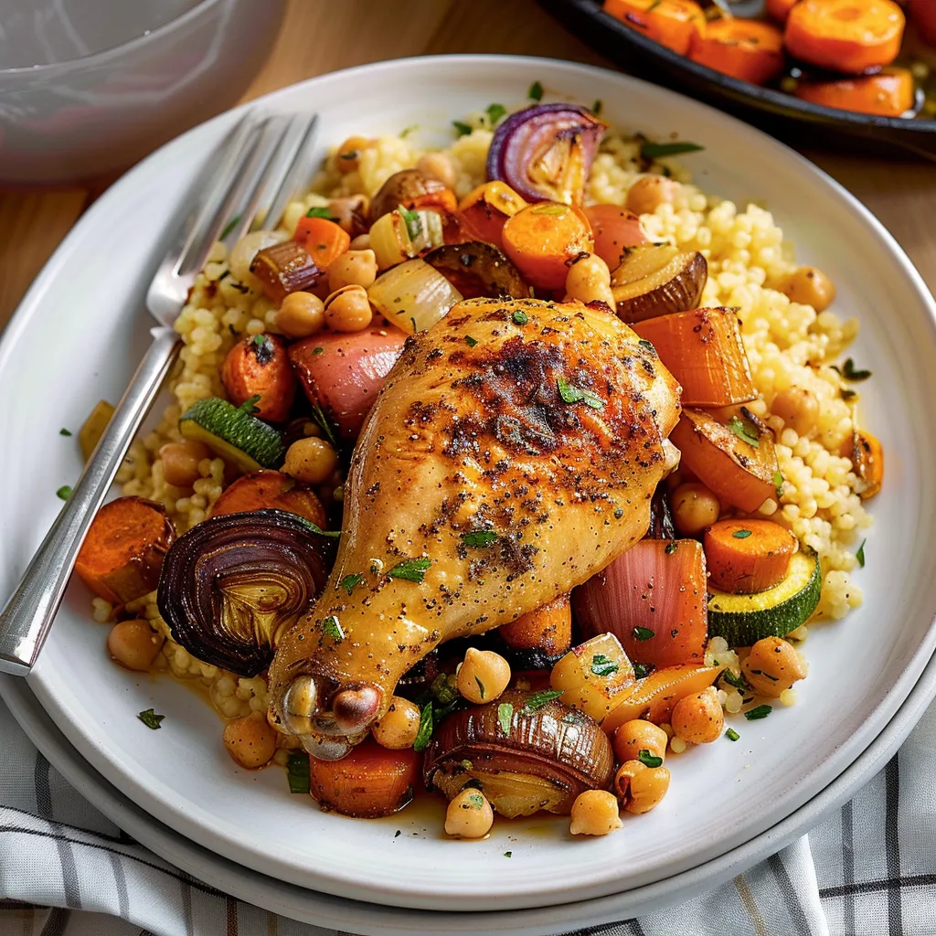 Poulet et couscous moelleux