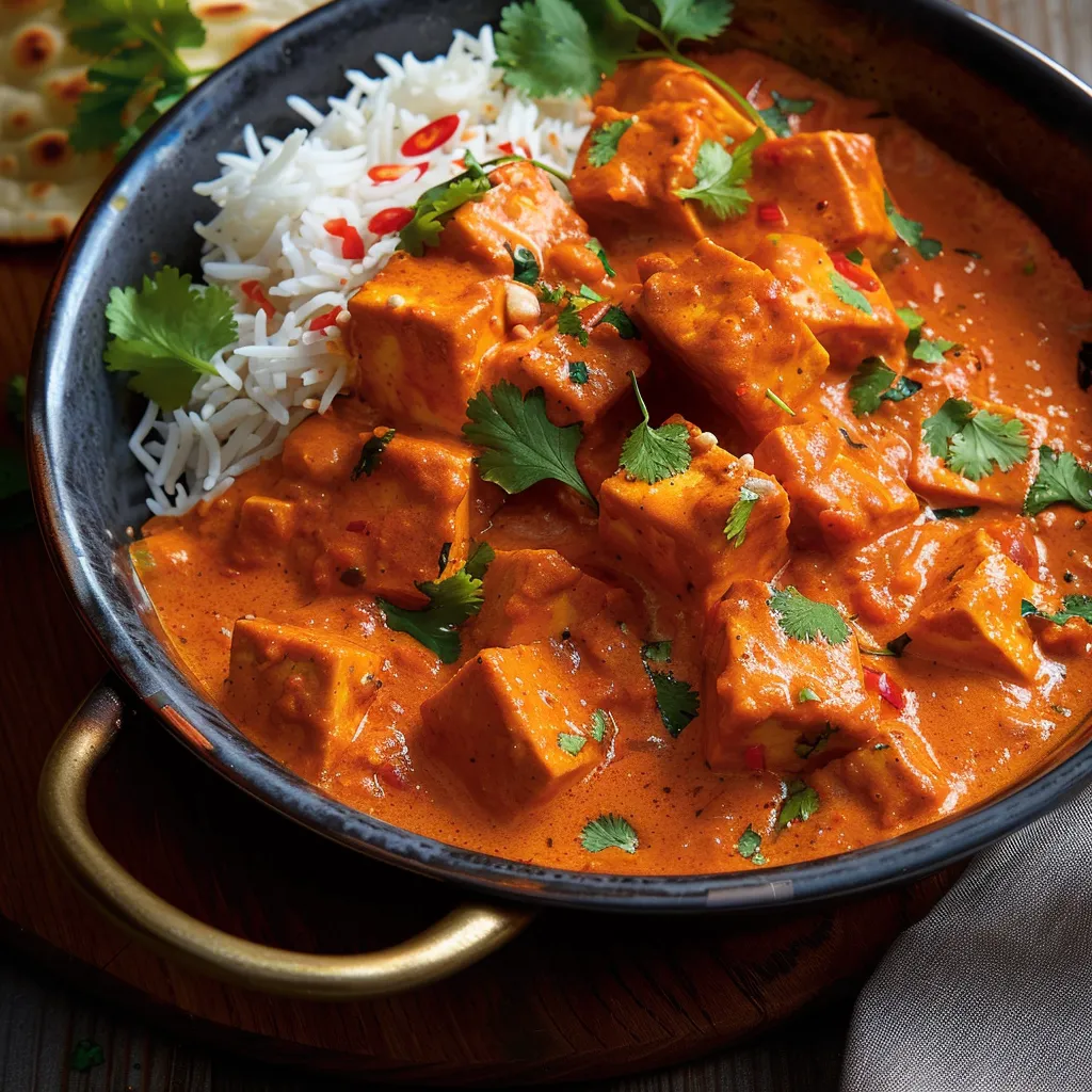 Tofu façon butter chicken aux épices indiennes