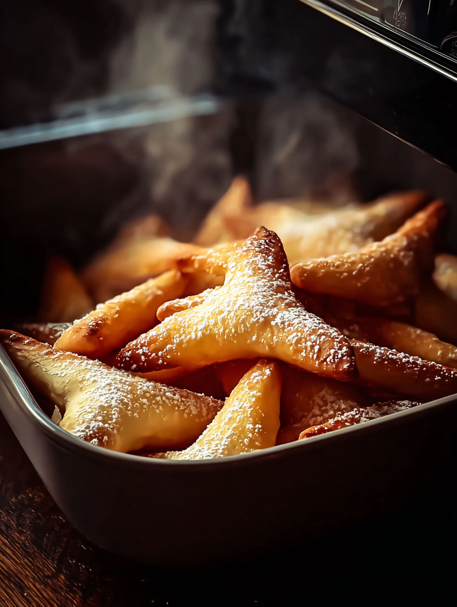 Une tasse de pains d'épices fumés, avec des étoiles de sucre sur les pains.