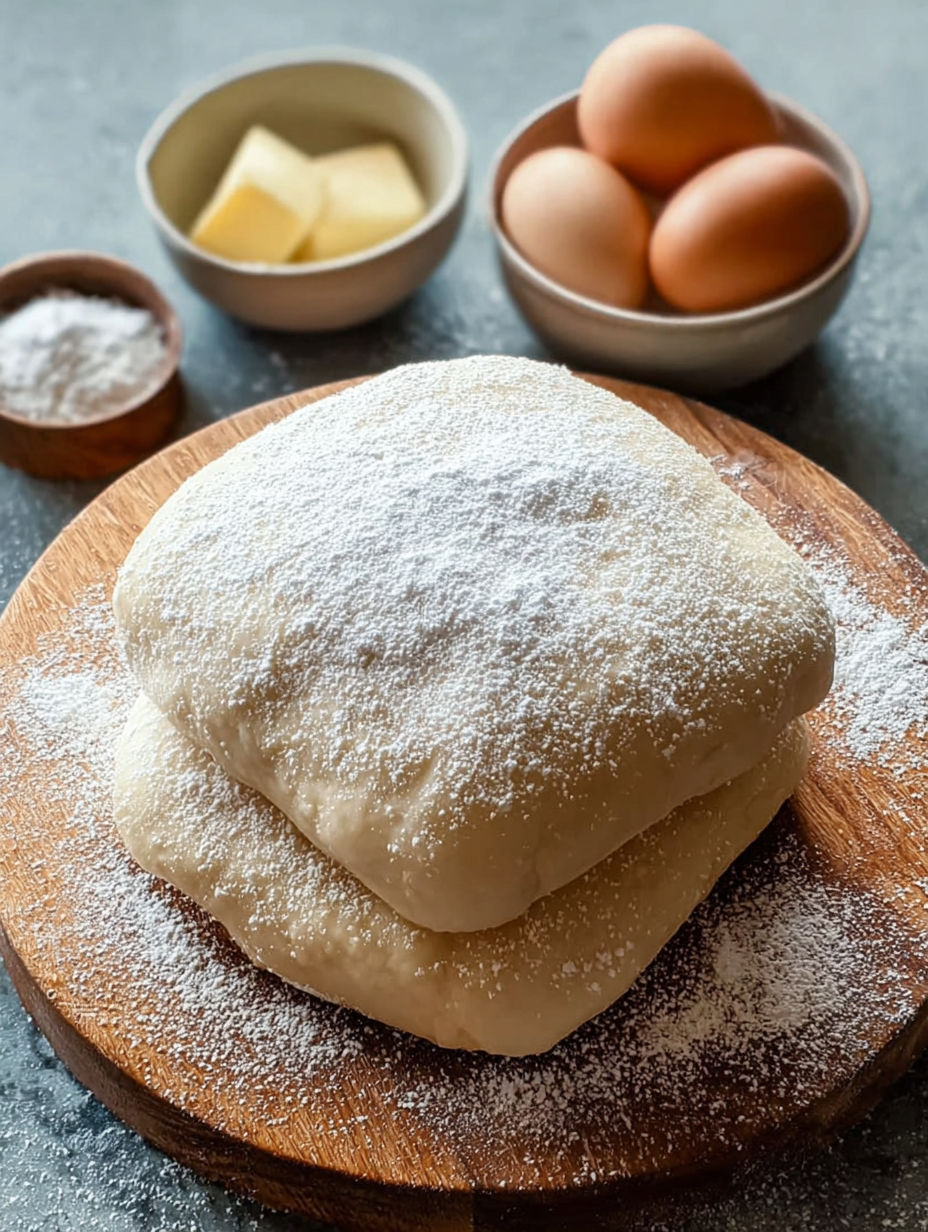 Une pâte à pizza avec des grains de sucre sur le dessus.