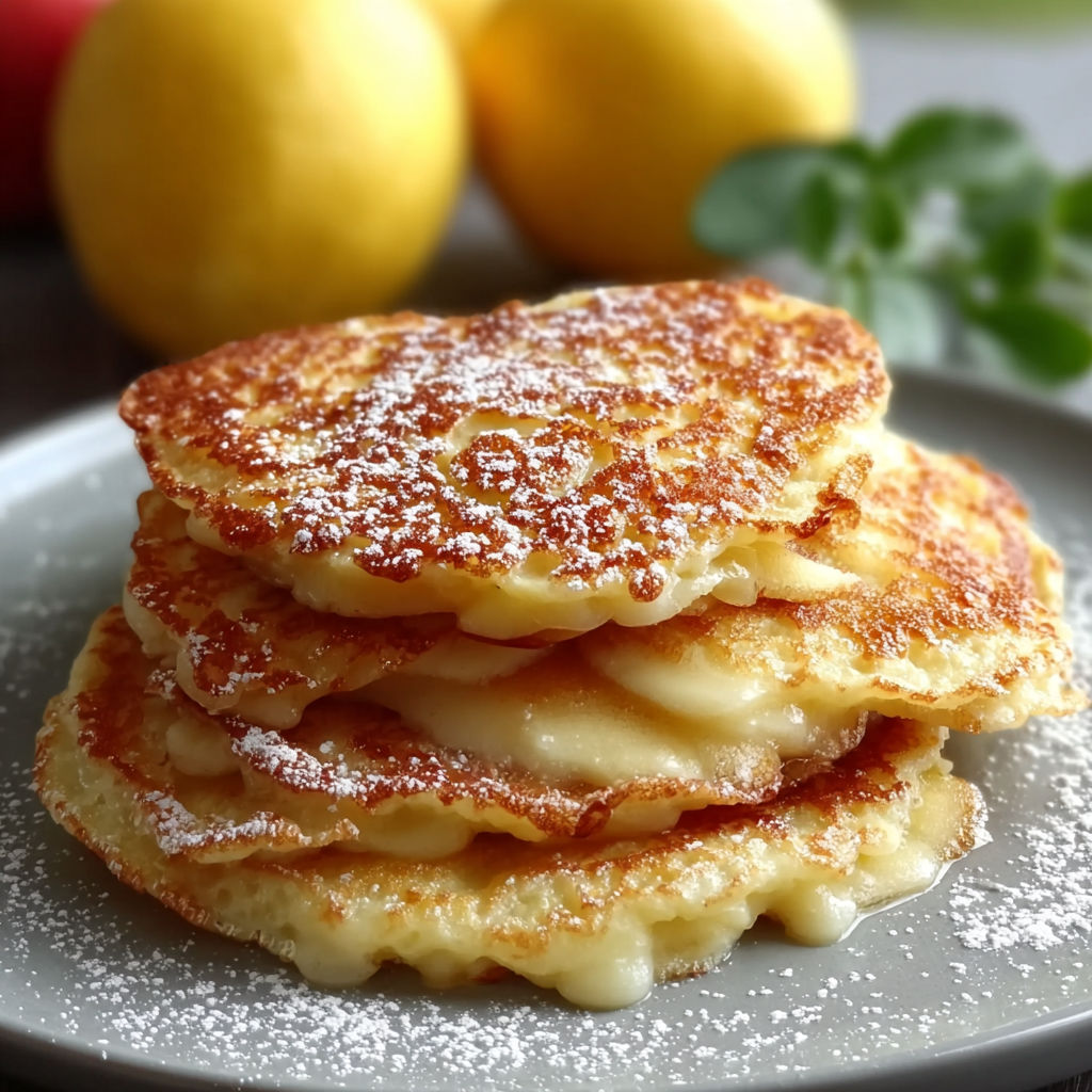 Une pile de crêpes aux pommes en 5 minutes, recette rapide et gourmande.