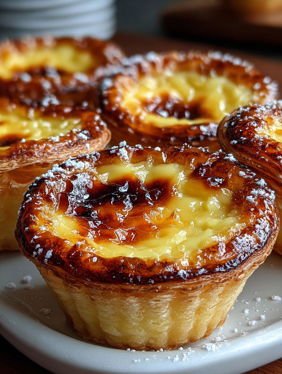 Une douzaine de petits pains brûlés, garnis de sucre et de graines de vanille, sont présentés sur une assiette.