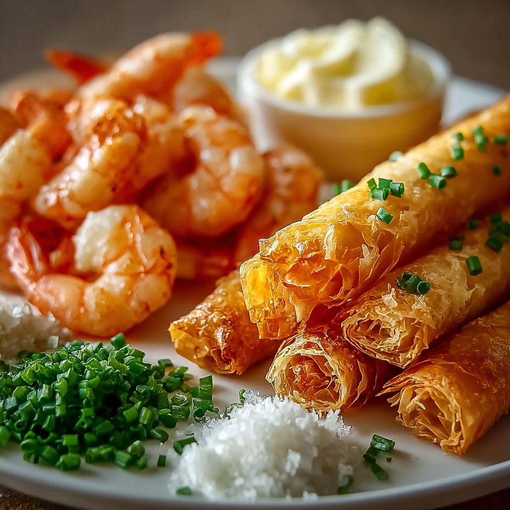 Une plate de crustacés et de crevettes accompagnée de garnitures et de sauce.