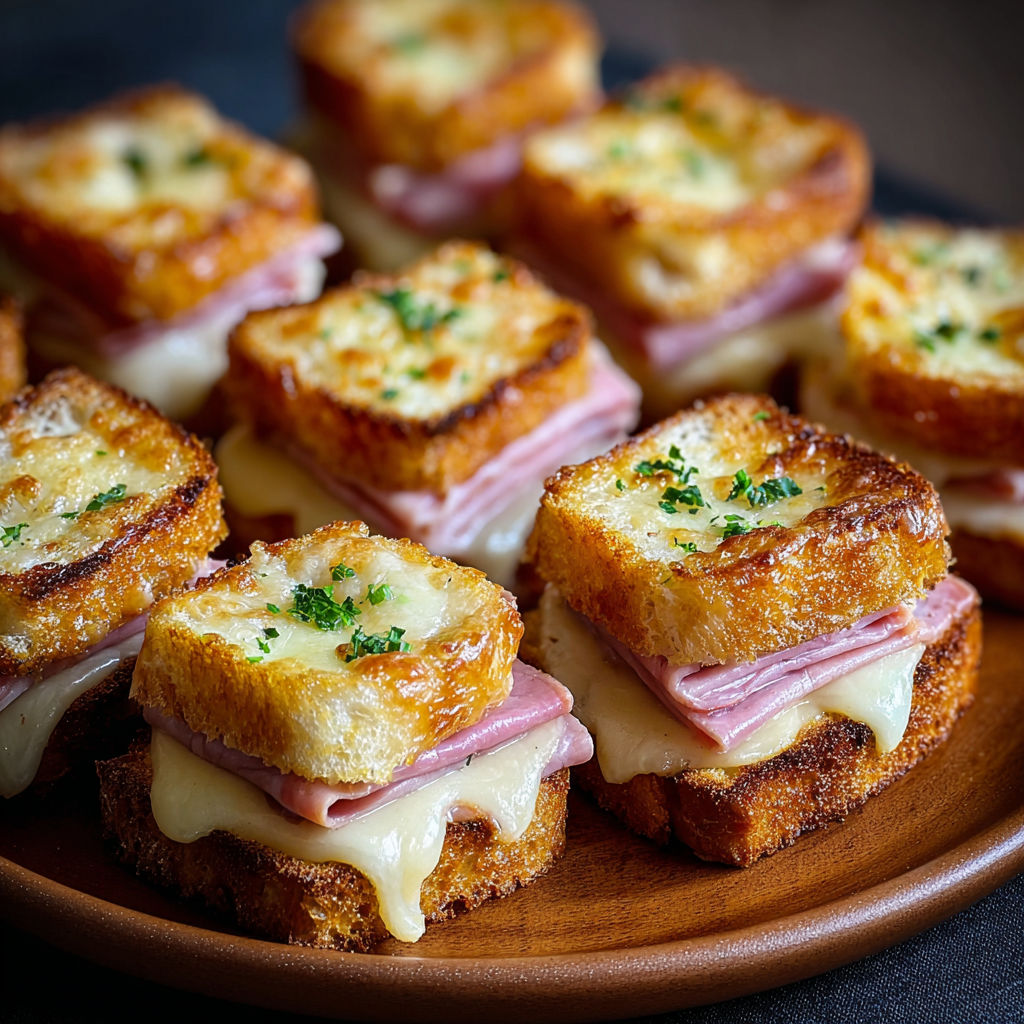 Une plaque de croques apéritifs inratables, avec des ingrédients tels que du fromage, du jambon, des herbes et des légumes, offrent une touche conviviale à vos soirées.
