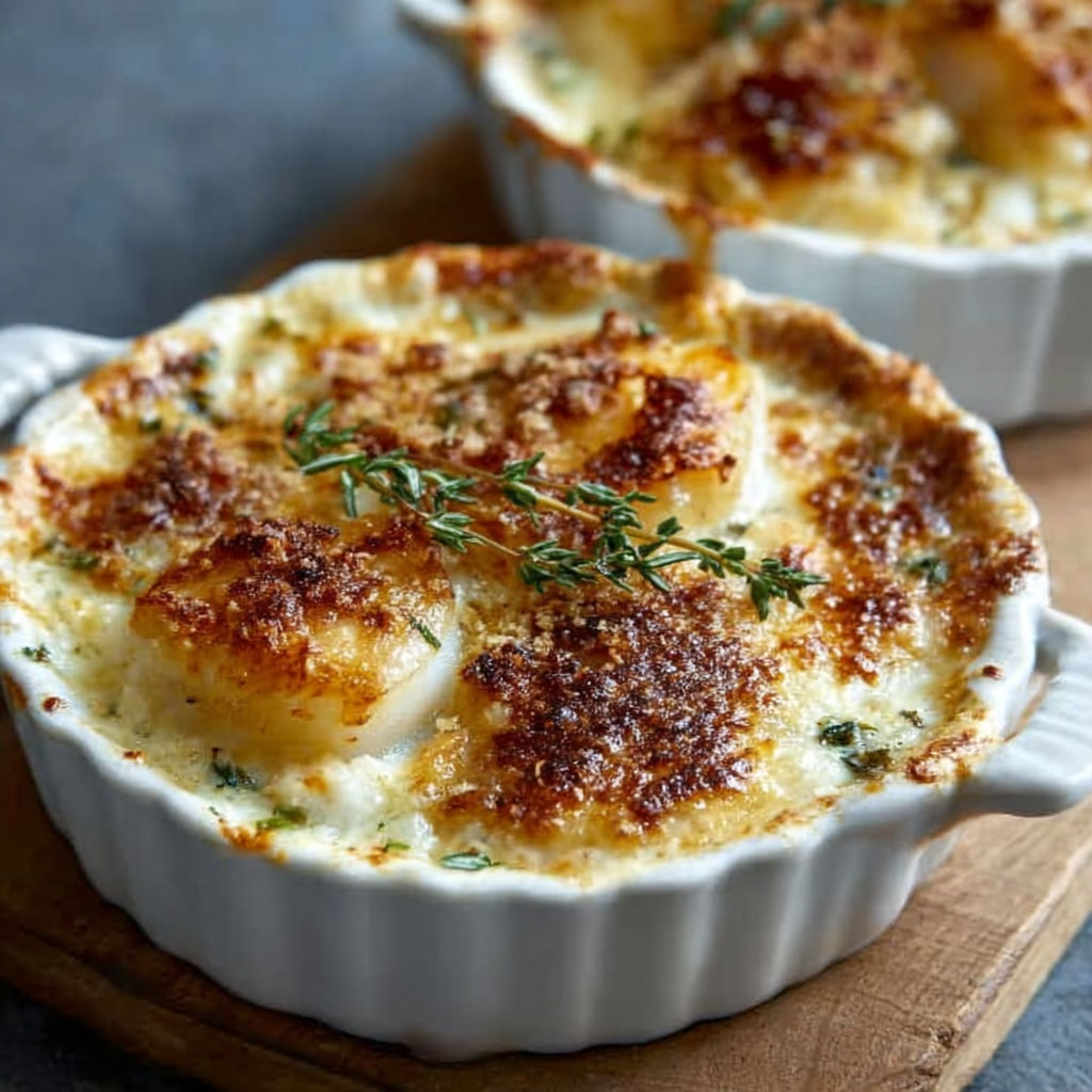 Une tarte aux pommes et aux herbes, cuite et servie dans un bol en porcelaine.