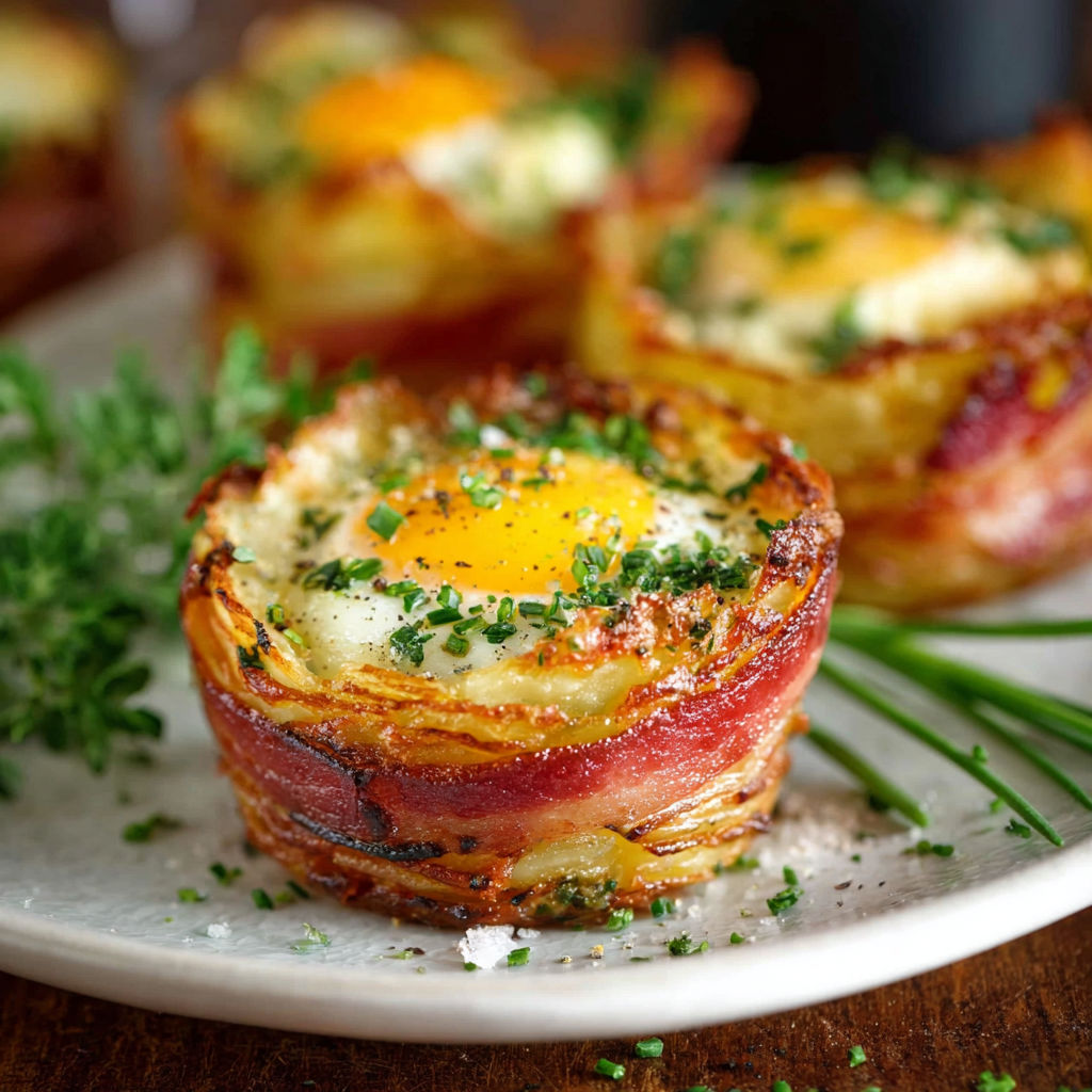 Une recette de ramequin de bacon et oeufs pochés.