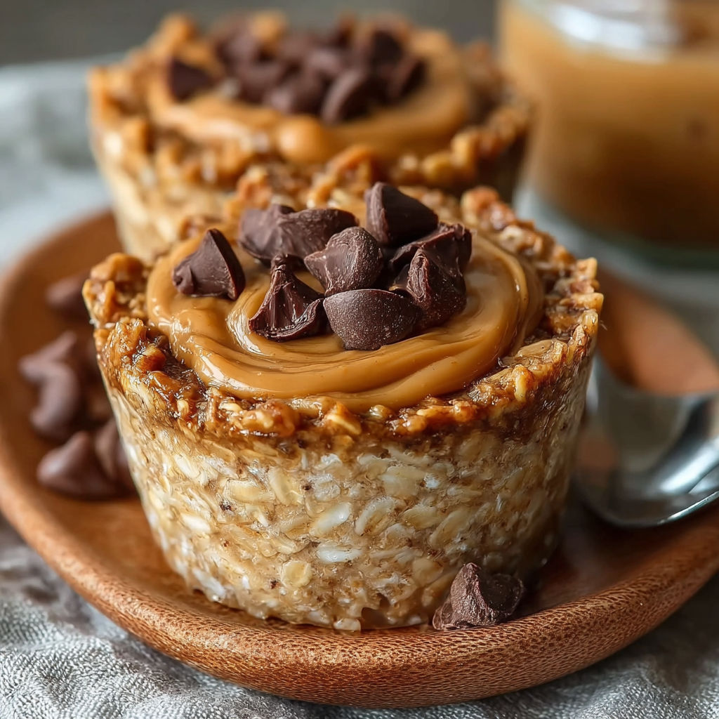 Des coupes d'avoine au beurre de cacahuète, un délice sain et s'il vous plaît, sans chocolat.