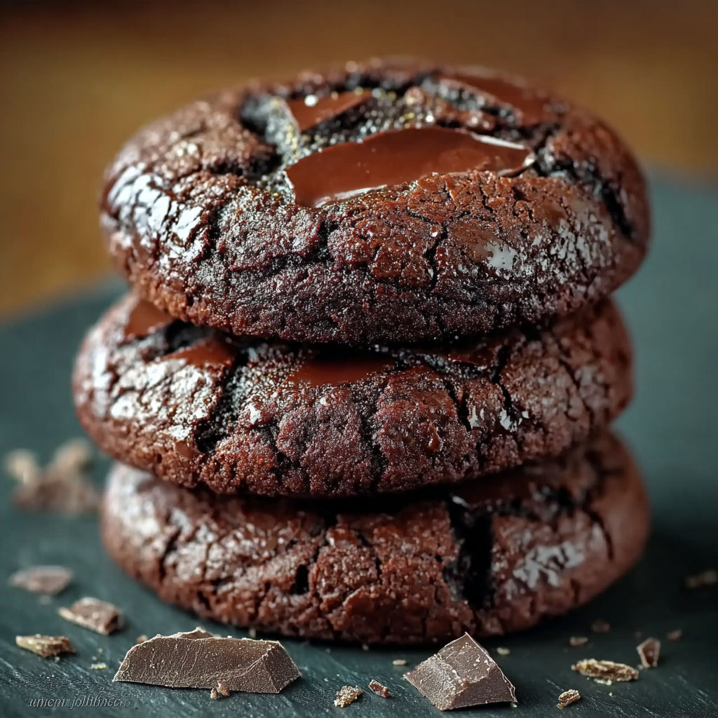 Les cookies façon brownie sont délicieux et fournis avec une sauce chocolat.