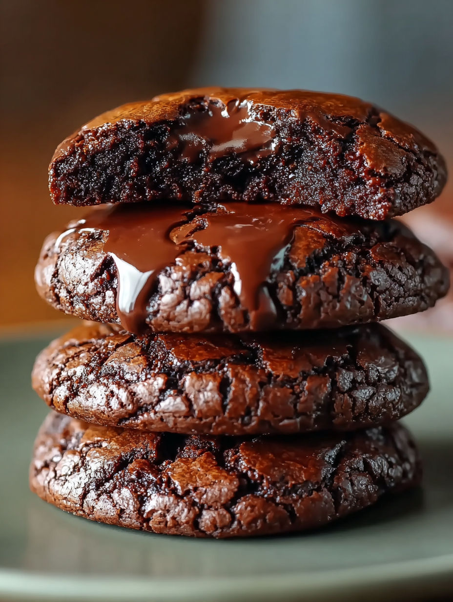 Chocolat à la crème sur une pâte de chocolat.