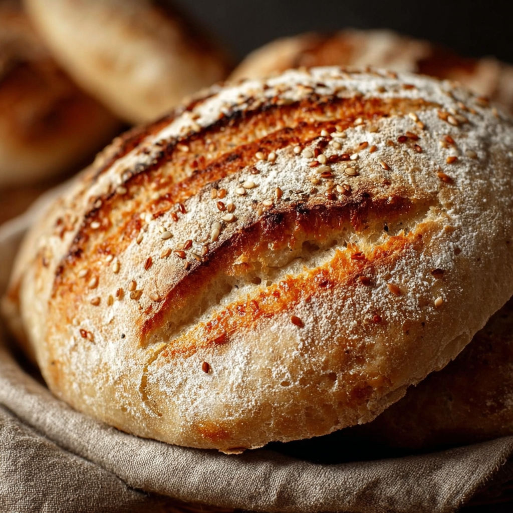 Une pâte de pain grillée sur un tissu.