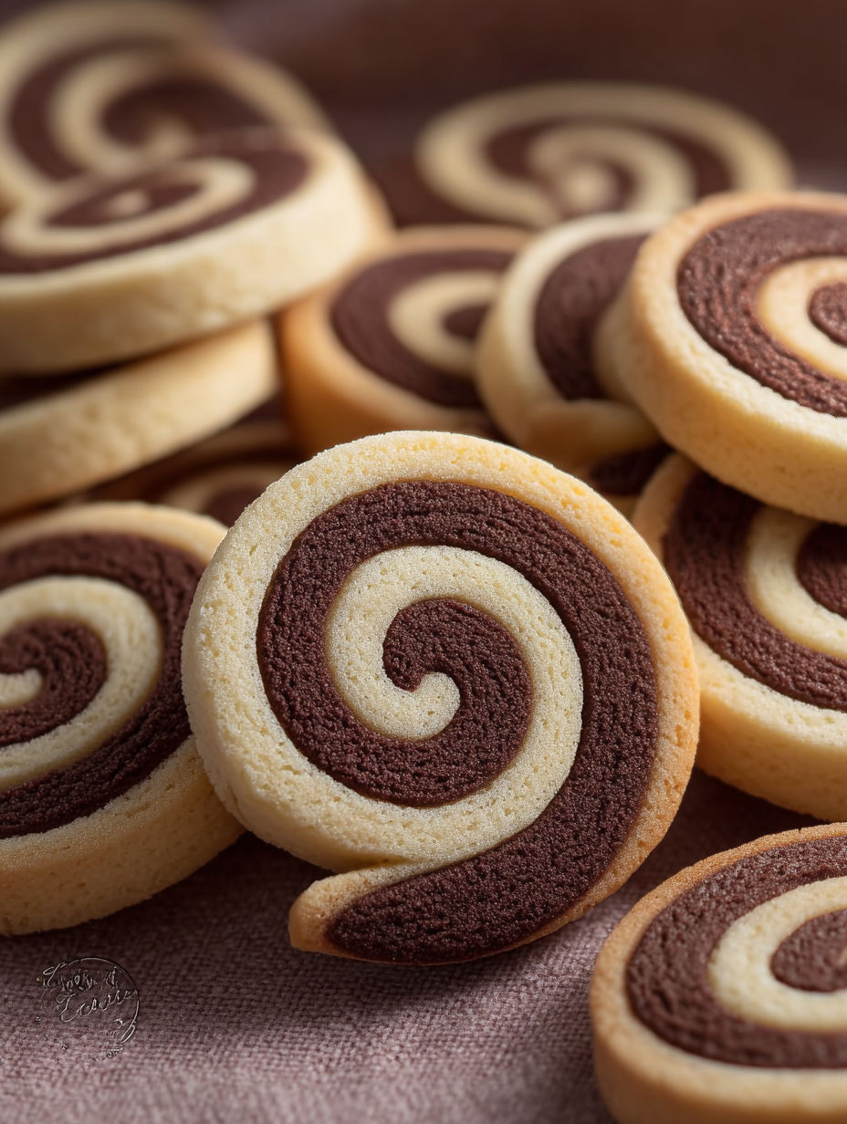 Les cookies en spirale sont délicieux et colorés.
