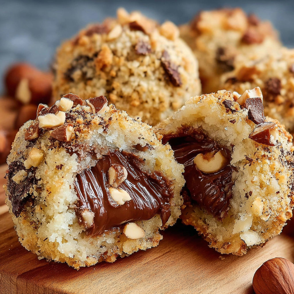 Deserts de chocolat et de noix de cajou sur une planche de bois.