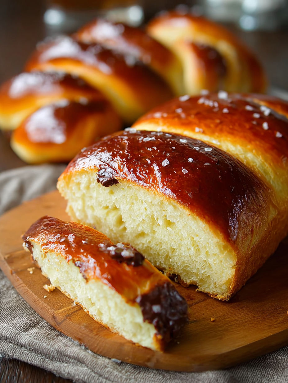 Une portion de pain viennois au chocolat, avec une sauce chocolatée dessus.
