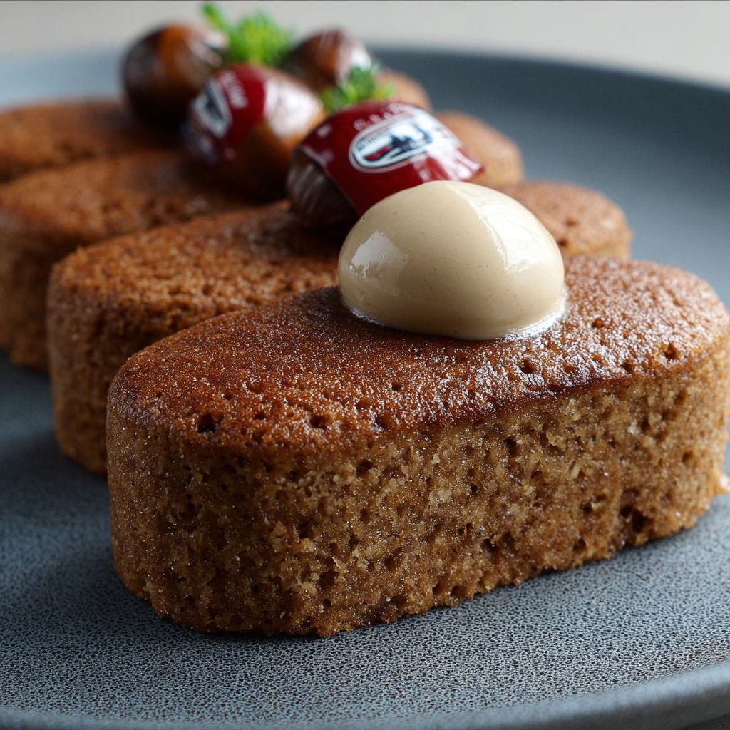 Une tarte aux fruits et au beurre de cacahuète sur un plateau de grès.