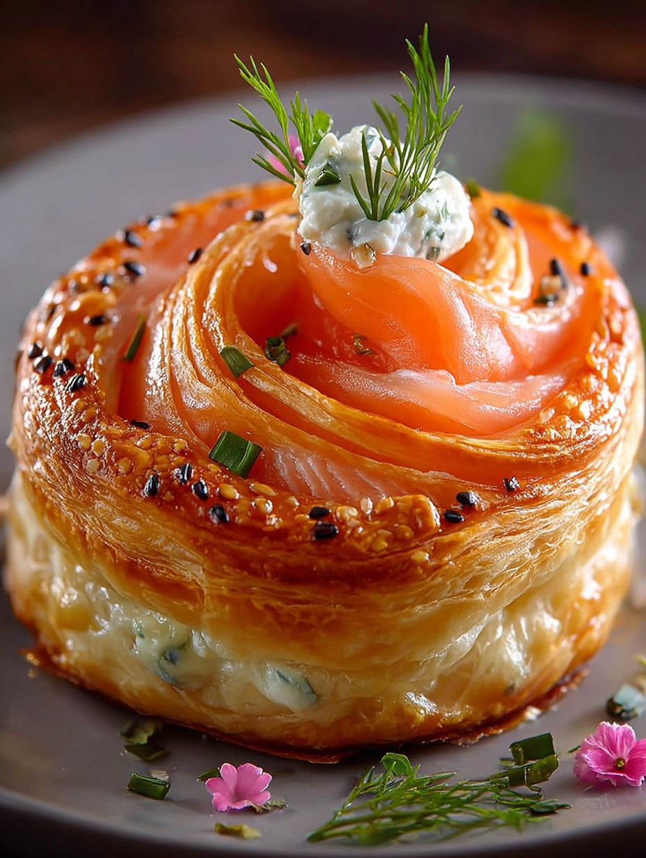 Une tarte aux anchois et fromage blanc, garnie de herbes fraîches, est servie sur un plateau.