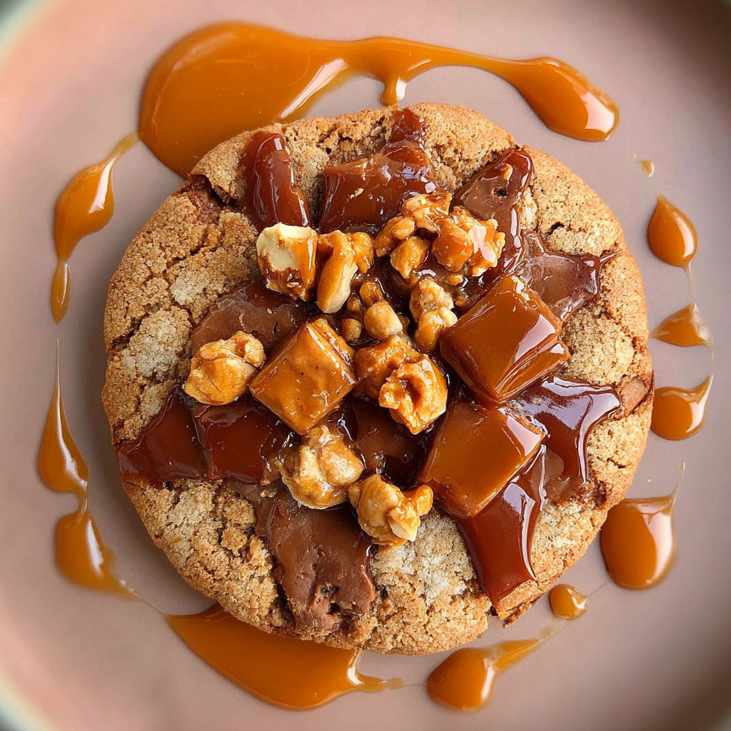 Un cookie au caramel avec des noix et des marrons, créé par Cédric Grolet.