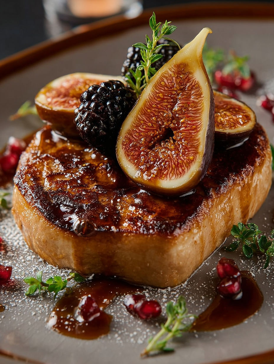 Une tartine de viande grillée avec des fruits de mer et des épinards.