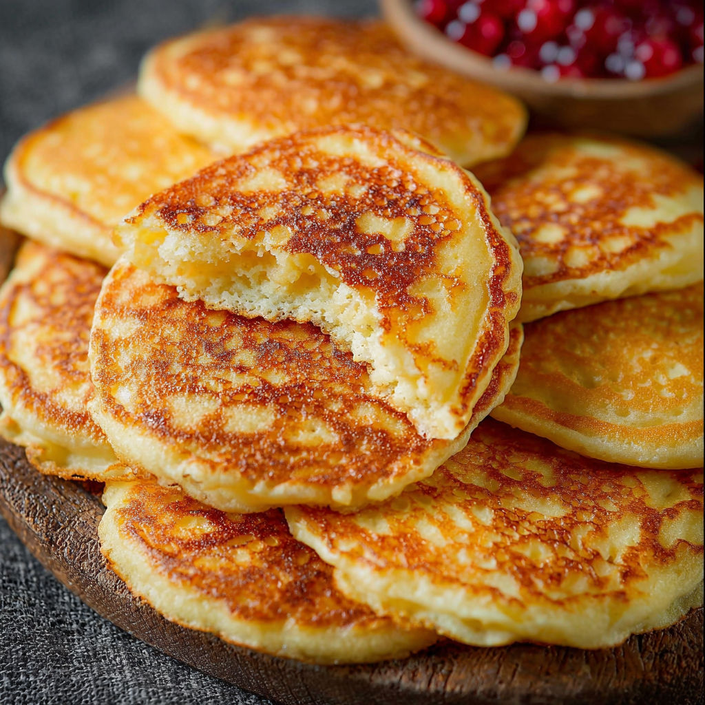 Une recette de blinis parfaits ultra moelleux, avec des pains d'épices et des baies de cranberry.