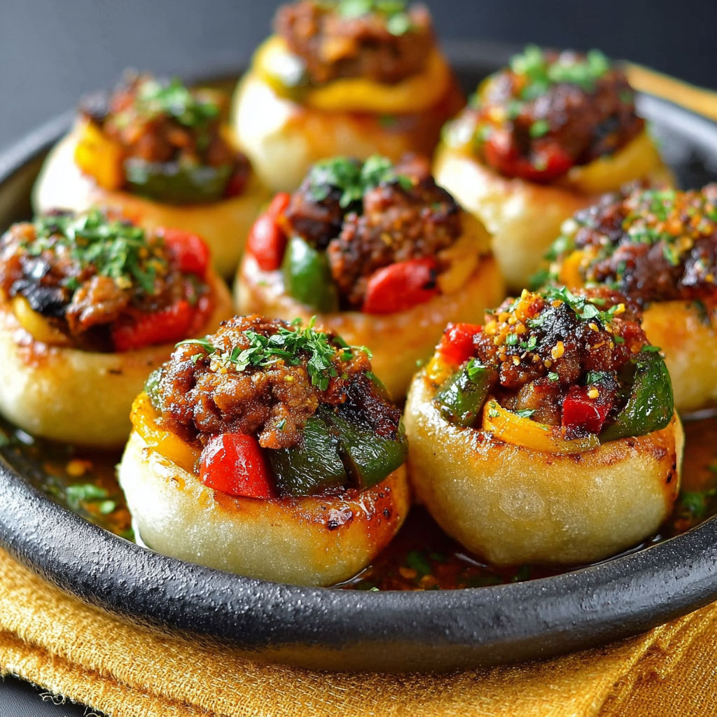 Une recette de boulettes de viande farcies avec des légumes verts et des épices.