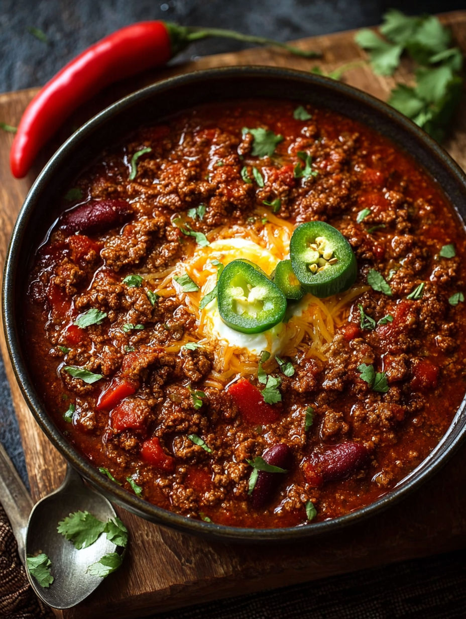 Un plat de chili protéiné elevé avec des poivrons verts et des pommes de terre.