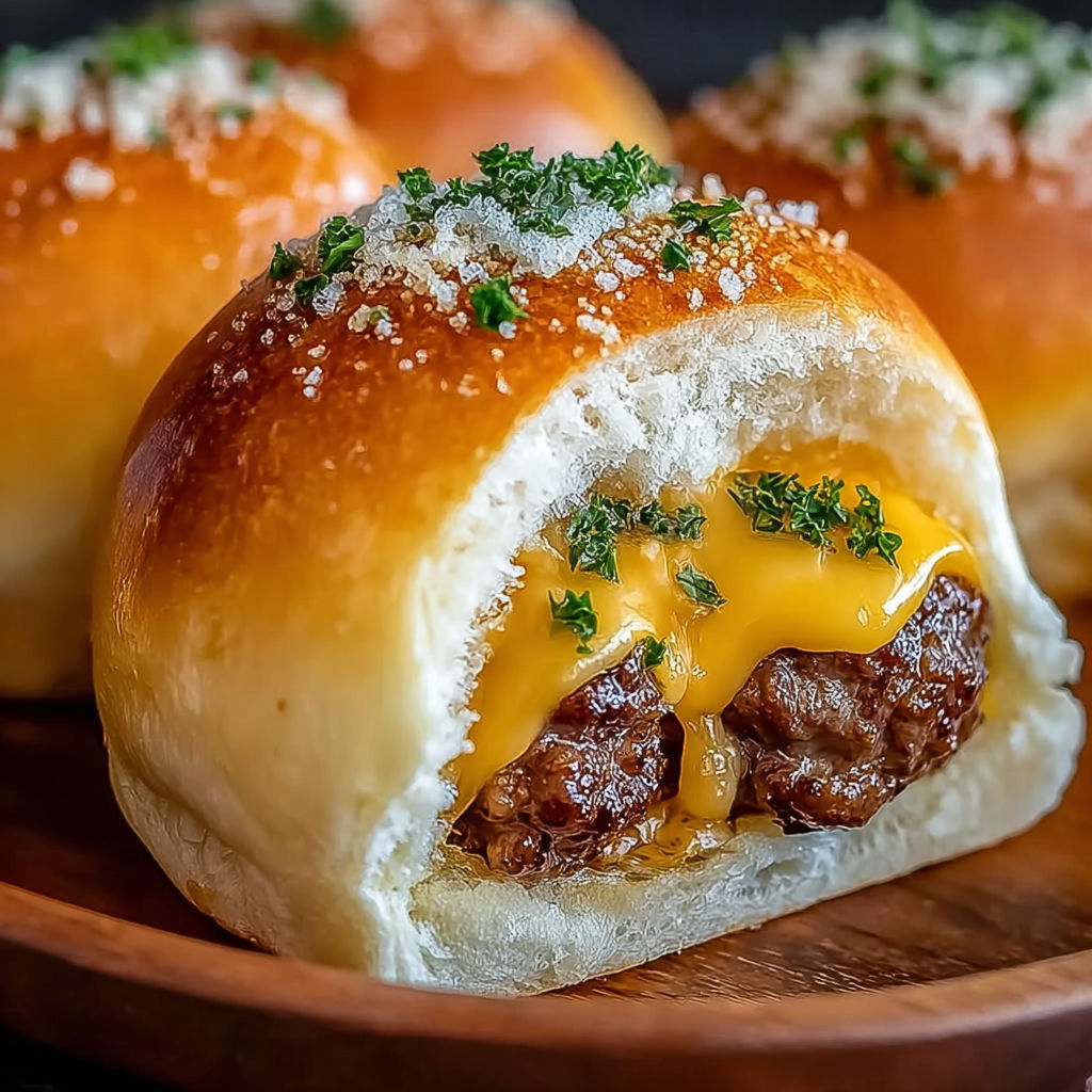 Une mini quiche au fromage et aux herbes, avec une sauce au fromage et des herbes.