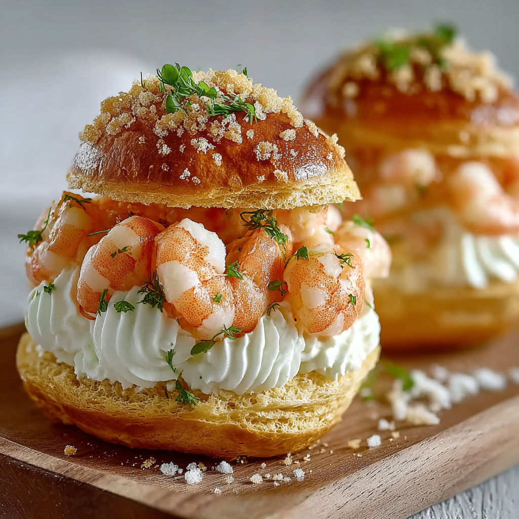 Choux à la mousse de crevettes : une recette facile et délicieuse.