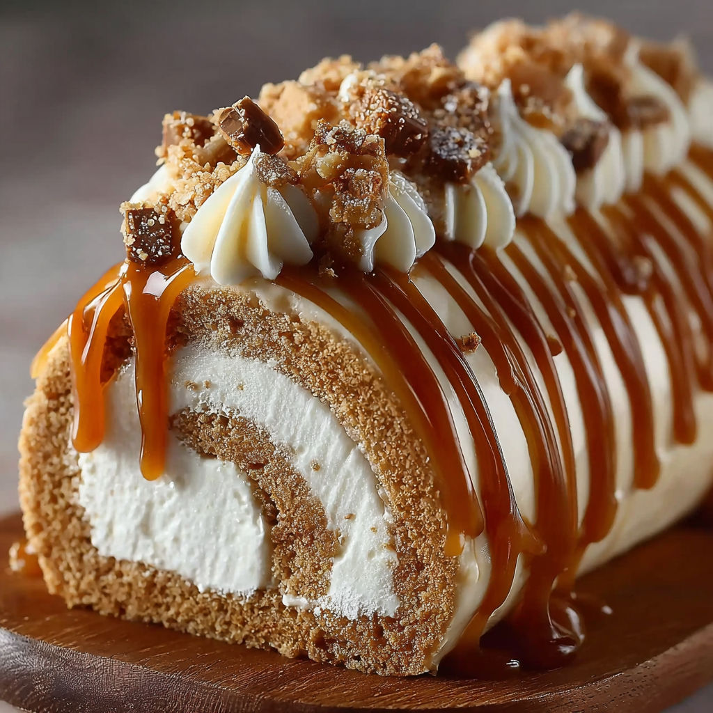 Une bûche chocolat blanche et caramélisée, facile et indulgente.