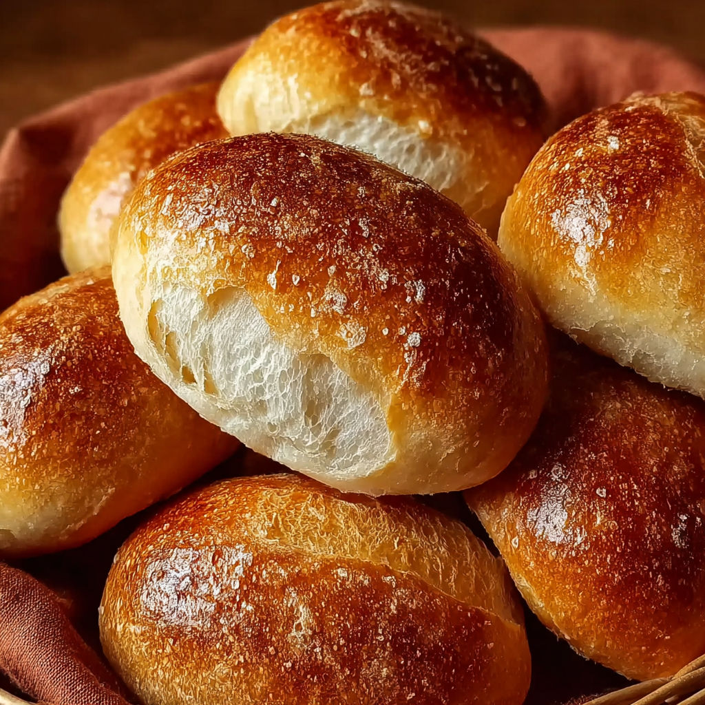 Une pile de petits pains maison ultra moelleux.